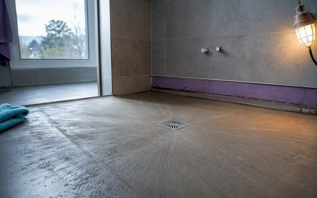 Barrierefreie Dusche mit Ablauf im Neubau