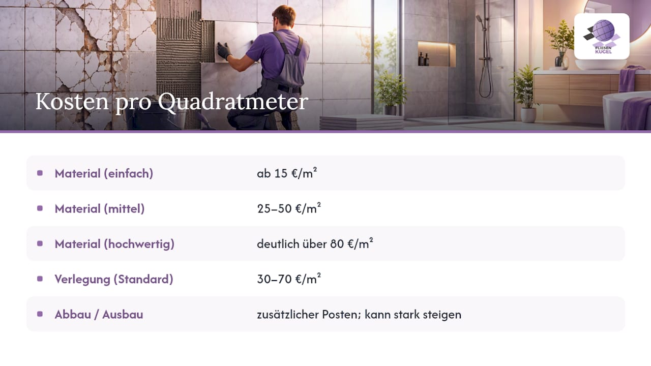 Kostenübersicht: Was Material und Verlegung pro Quadratmeter kosten — overview diagram