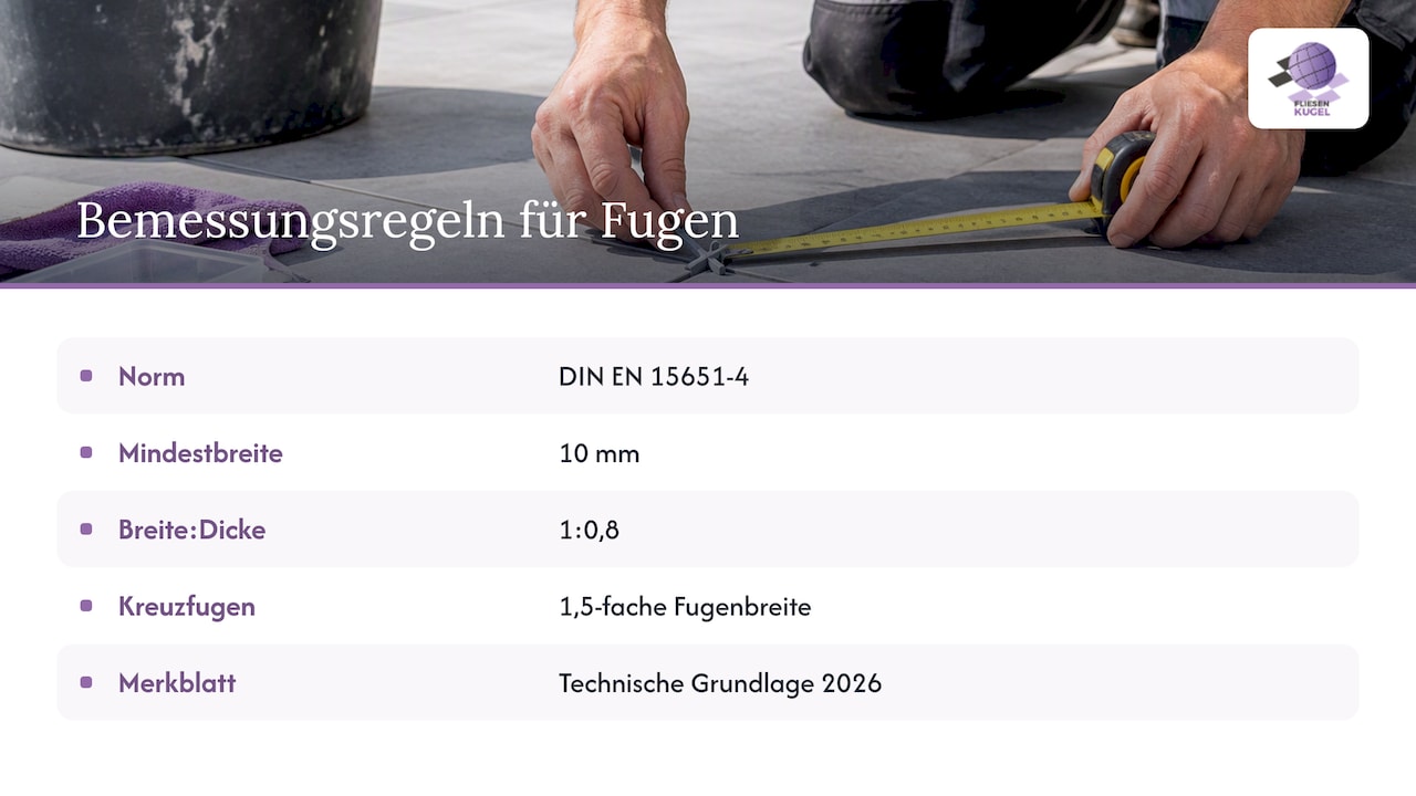 Normen und Bemessungsregeln für Fugen im Außenbereich — overview diagram